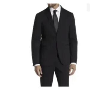 The Savile Row Fairfax Mens 42L Brit Skinny Black Notch Vent Blazer Suit Jacket